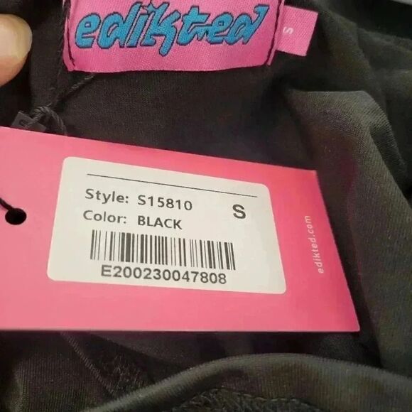 Edikted Women's Black Cotton/Spandex Tahlia Off the Shoulder Crop Top NEW - Picture 15 of 16